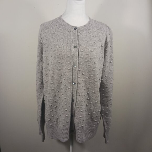 Isaac Mizrahi, NWOT Gray Cashmere Cardigan Sweater Bubble Texture,  LRG, Classic - Picture 4 of 16